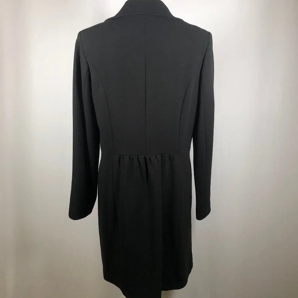 ✨T Tahari Black Ruffled Collar Coat – Elegant & Timeless - Picture 7 of 14